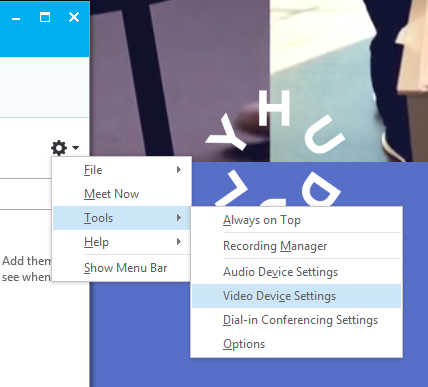 show skype menu bar